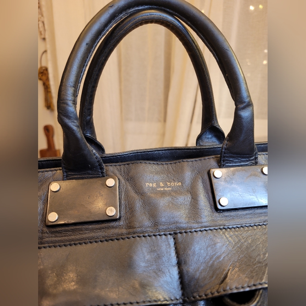 Rag & Bone Black Leather Shoulder Crossbody Bag - Picture 3 of 6